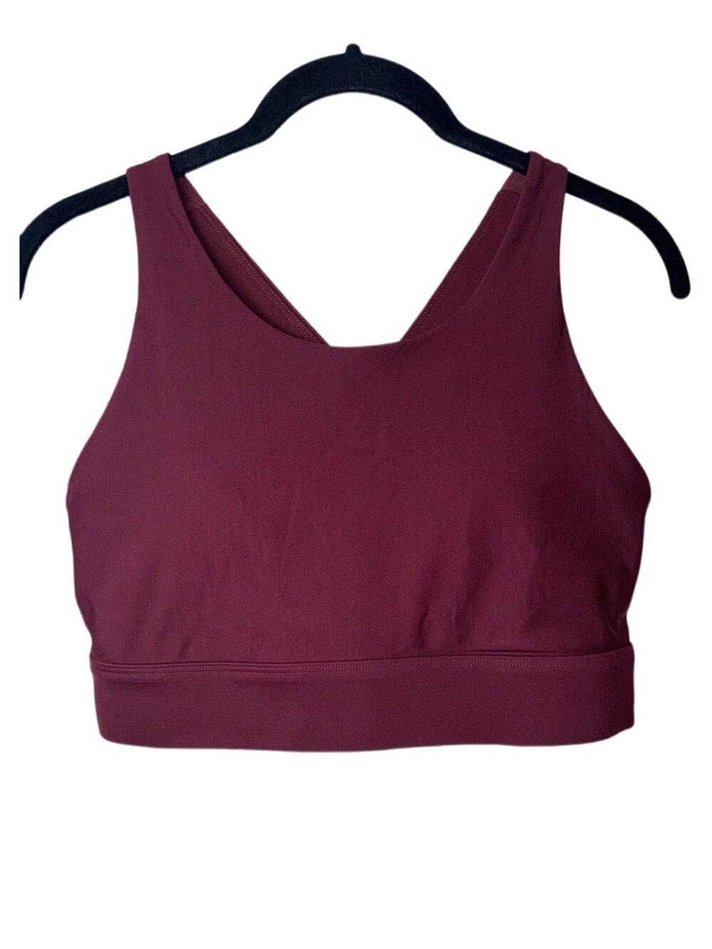 Fabletics No-Bounce High Impact Sports Bra women's size medium in burgundy
